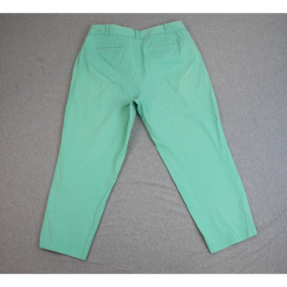 Talbots Pants Womens 10 Green Crop Curvy Stretch Mid-Rise Straight Leg - Picture 2 of 8